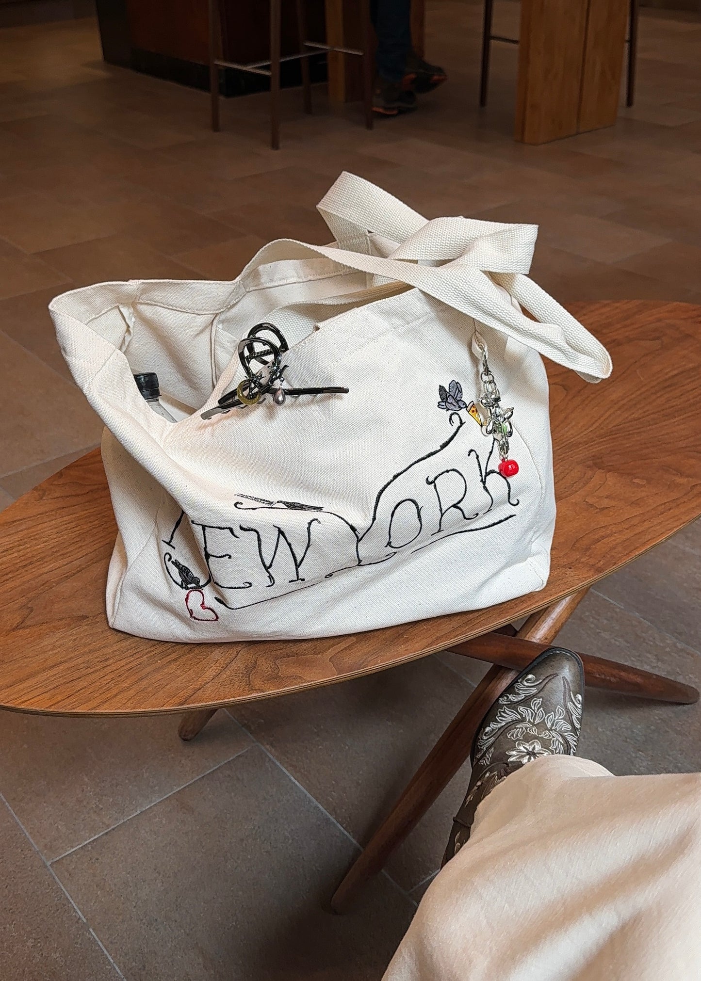 Durable Cotton Tote Bag with Embroidered "New York" design - Everyday Essential