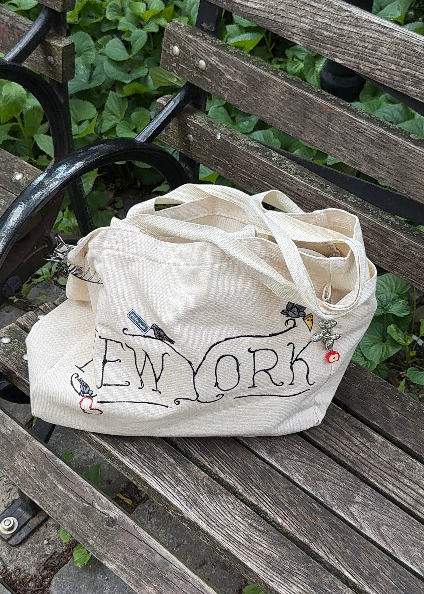 Durable Cotton Tote Bag with Embroidered "New York" design - Everyday Essential